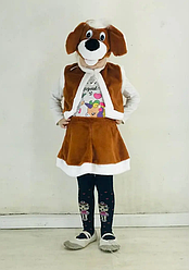 Карнавальний костюм СОБАЧКА для дівчинки (хутряний) на 3-6 років 98-116 см зріст