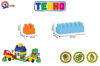Пластиковий блоковий конструктор "Техно 5" (ТЕХ-0533). Технок — 310 деталей. Вага — 2 кг., фото 6