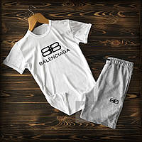Летний набор футболка и шорты для мужчин (Баленсиага) Balenciaga, Турецкий хлопок