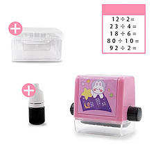 Тренажер для математичних завдань, печатка ролик з чорнилом (Ділення)