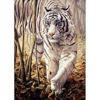 Алмазная мозаика, без подрамника "Белый тигр" 30х40 см [tsi230141-ТSІ]