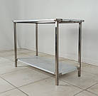 Стіл із нержавіючої сталі з полицею, острівний, 1156х600х850 мм., Б/у, фото 4