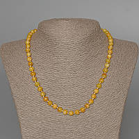 Намисто Жовтий Жадеїт гладка кулька d-6,5мм+- L-47см+- купити біжутерію оптом в інтернеті