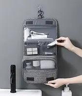 Дорожня Косметичка Органайзер Сумка для косметики та ванного приладдя сірого кольору
