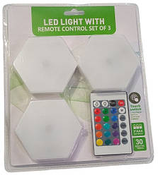 Нічник LED Pinto 3шт, N359, пульт, різні кольори, сенсор дотику, 3xR3