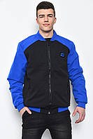 Куртка мужская демисезонная на меху черно-синего цвета 169381S