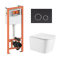 Готове рішення Qtap для ванної кімнати: підвісний унітаз Crow Ultra Quiet 490x360x290 + комплект інсталяції