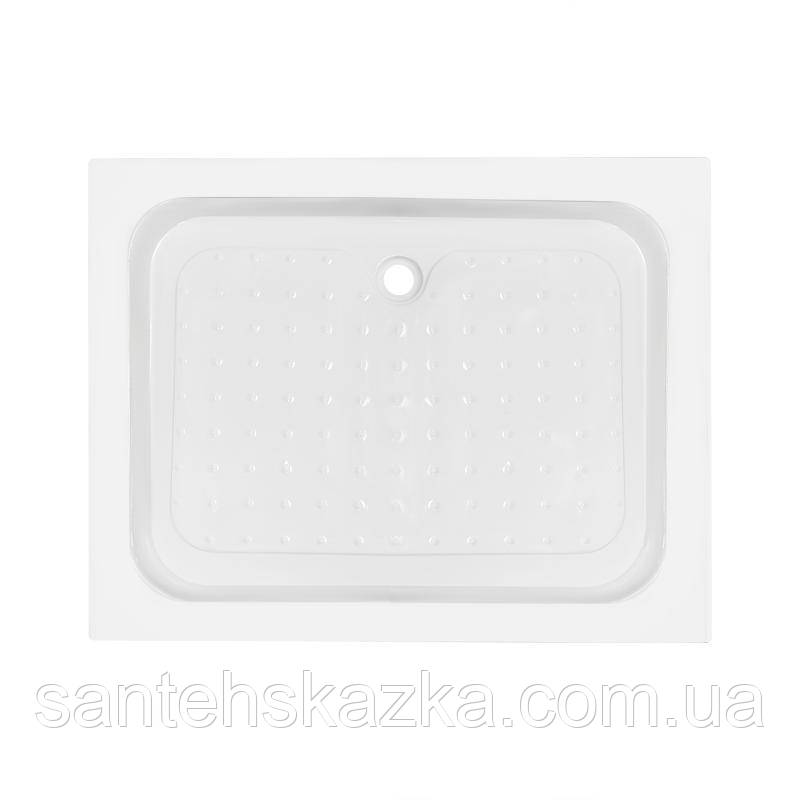 Душовий піддон KAPIELKA ST100x80х14 низький, прямокутний, діаметр зливу 52 мм Lidz, фото 1