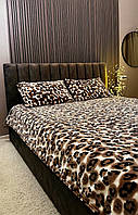 Комплект постельного белья "Леопард" евро Комплект плюшевая махра