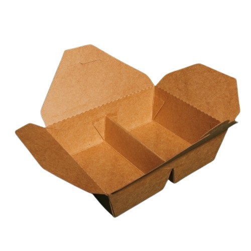 Ланчбокс L двосекційний 950 мл 16,8х13,5 см h5 см крафт (196220/50), фото 1