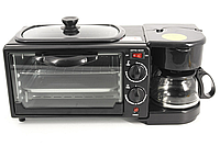 Электрическая печь для выпечки с кофеваркой и сковородой 3в1 1000 Вт МНОГОФУНКЦИОНАЛЬНАЯ