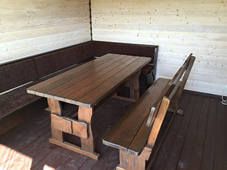 Деревянная мебель в интерьере ресторана-готеля "Джерело" 9