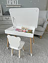 Дитячий столик і стільчик білий. Столик із шухлядою для олівців і розмальовок, фото 2