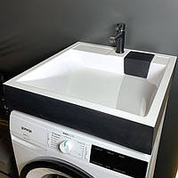 Черно белая раковина над стиралкой 60х60 Adamant WASHER