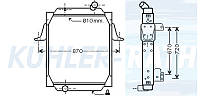 Радиатор подходит для RVI (5001858494 5001858495 5001858496 5010315739)