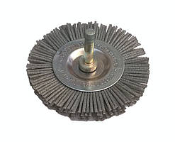 Щітка абразивна "Пиранья" для дриля 75 мм. сіра р80 бічна