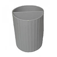 Підставка для ручок кругла пластик, сіра