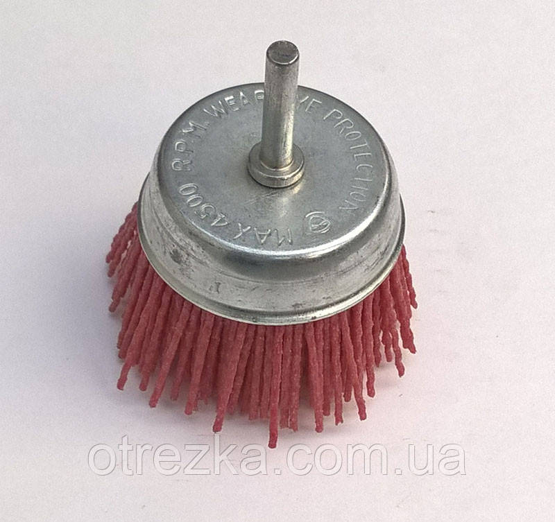 Щітка абразивна "Пиранья" для дриля 75 мм. червона р320 торцева