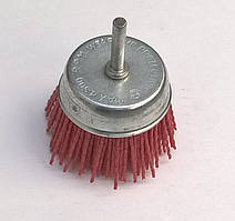 Щітка абразивна "Пиранья" для дриля 75 мм. червона р320 торцева