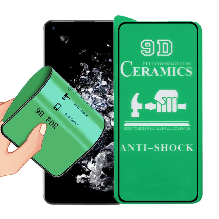 Протиударна захисна плівка Ceramics 9D для Samsung A815 Galaxy A81 Full Glue чорна рамка