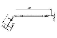 Трос ручника A (W169) (04-) Bosch 1 987 477 224