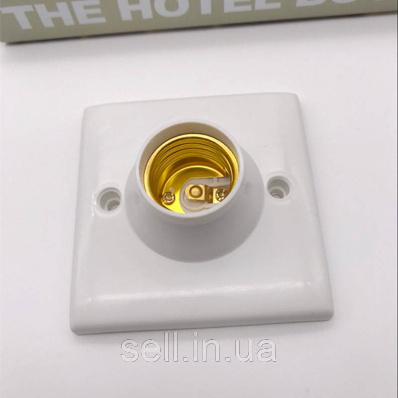 Патрон E27 • Квадратний/Круглий • Вогнетривка пластмаса • Мідний сердечник, фото 1