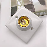 Патрон E27 • Квадратний/Круглий • Вогнетривка пластмаса • Мідний сердечник, фото 5