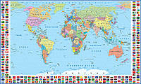 Картина с картой мира и флагами стран на Украинском 49004