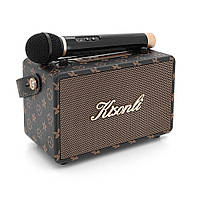 Колонка Kisonli G100 Bluetooth 5.0, 2х10W, 1800mAh, USB/TF/BT/AUX, DC: 5V/1A, Brown, BOX, Q12