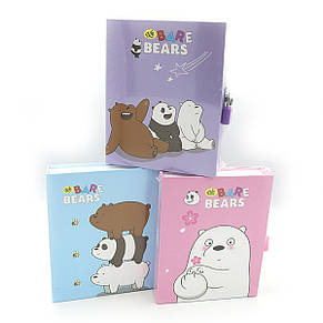 Блокнот з замком 15*12см. в коробці Bare Bears YH64K-B0314, фото 1