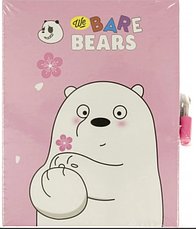 Блокнот з замком 15*12см. в коробці Bare Bears YH64K-B0314, фото 3
