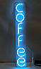 Вивіска Coffee неонова led neon Голубий лід 650х100мм з контролером, фото 8