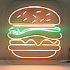 Неонова вивіска Бургер 390х430мм різнокольорова з димером і блоком живлення, фото 9