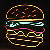 Неонова вивіска Бургер 390х430мм різнокольорова з димером і блоком живлення, фото 8