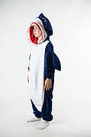 Кигуруми пижама Акула детский теплый комбинезон на молнии для дома на мальчика и девочку