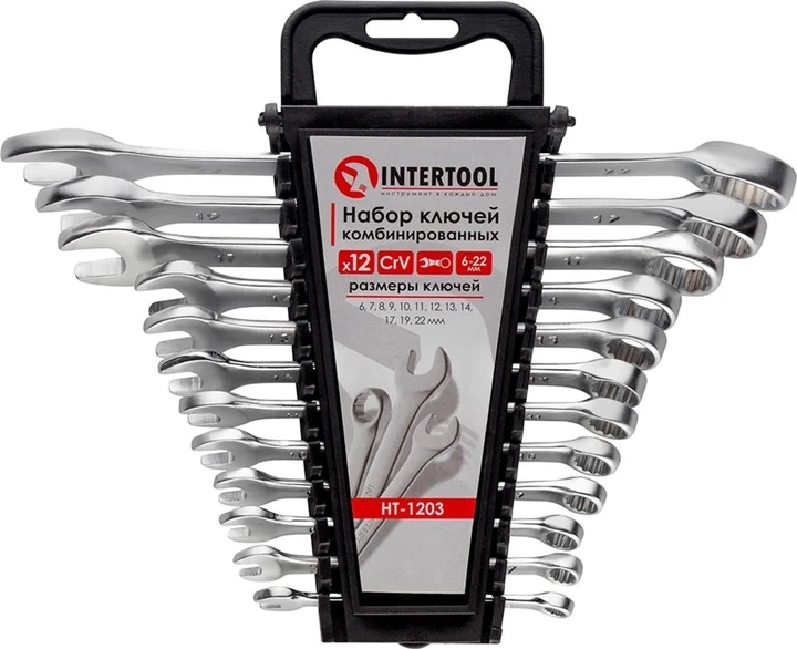 Набір ключів ріжково-накидних INTERTOOL (12шт) 6-22 мм