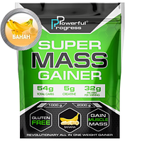 Высокобелковый гейнер для набора массы Powerful Progress Mass Gainer 1 кг со вкусом банан