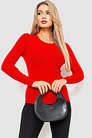 Водолазка жіноча в рубчик, колір червоний, розмір S-M, 204R9031