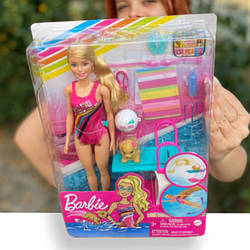 УЦІНКА (Примʼята коробка) Лялька Барбі Чемпіон із плавання Barbie Dreamhouse Adventures Swim Dive Doll GHK23