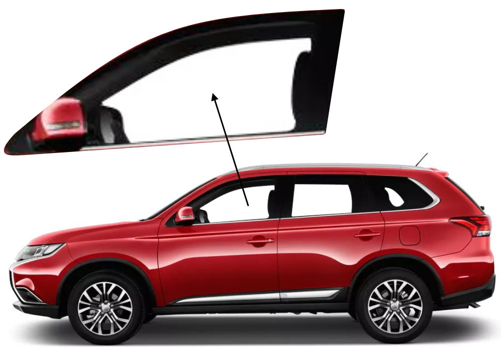 Бічне скло Mitsubishi Outlander 2012-2020 передніх дверей ліве