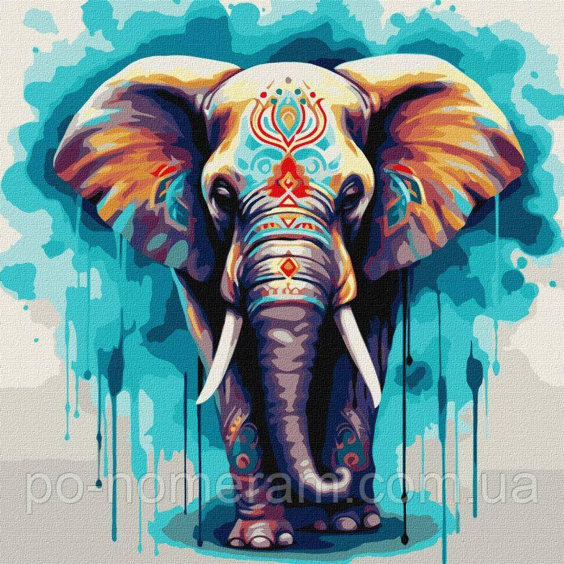 Полотно для малювання Ідейка Чудовий слон ©art_selena_ua (KHO6558) 40 х 40 см