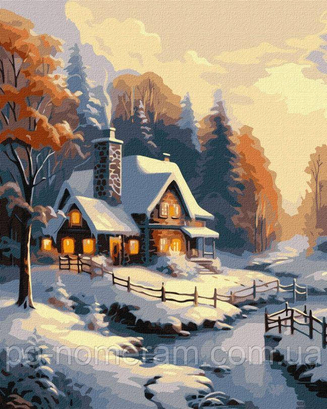 Картины по номерам Идейка Зимний домик ©art_selena_ua (KHO6333) 40 х 50 см (Без коробки) - фото 1 - id-p2044713626