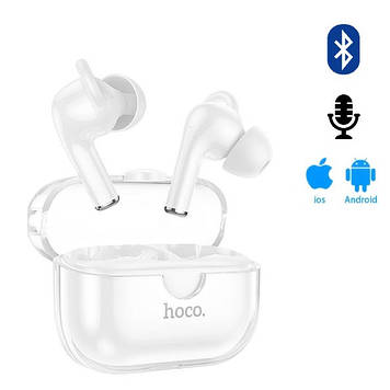 Білі навушники бездротові з шумозаглушенням вакуумні Hoco блютуз навушники bluetooth білого з мікрофоном TWS