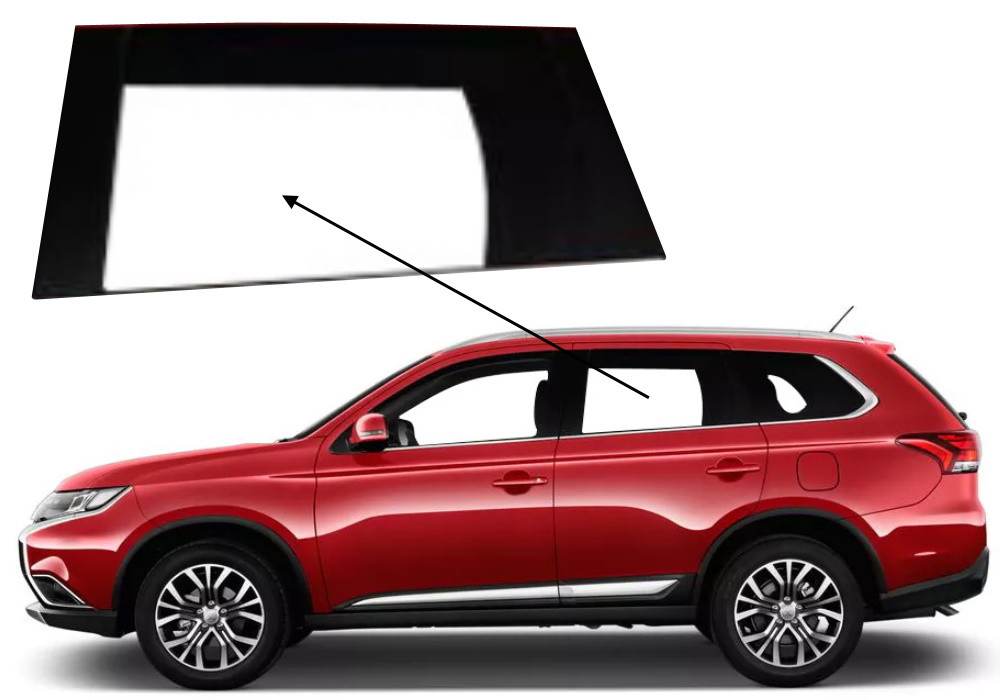 Бічне скло Mitsubishi Outlander 2012-2020 задніх дверей ліве, фото 1