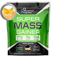 Высокобелковый гейнер для набора массы Powerful Progress Mass Gainer 4 кг со вкусом банана