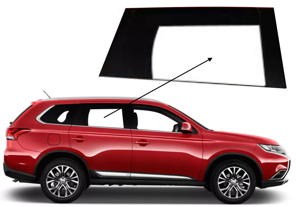 Бічне скло Mitsubishi Outlander 2012-2020 задніх дверей праве