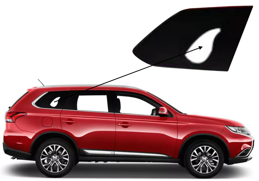 Скло салону заднє праве Mitsubishi Outlander 2012-2020