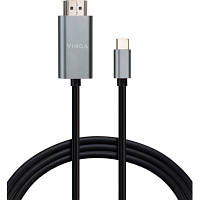 Кабель мультимедийный USB-C to HDMI 1.5m v1.4 4K30Hz Vinga (VCPVCCH1415) - Вища Якість та Гарантія!