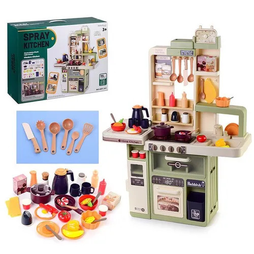 Кухня велика дитяча підсвічування, звук, мелодії, пара, тече вода, висота 93см, фото 1