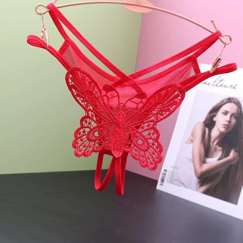 Трусики з доступом Метелик (розмір XS/S/M/L, червоний), фото 1